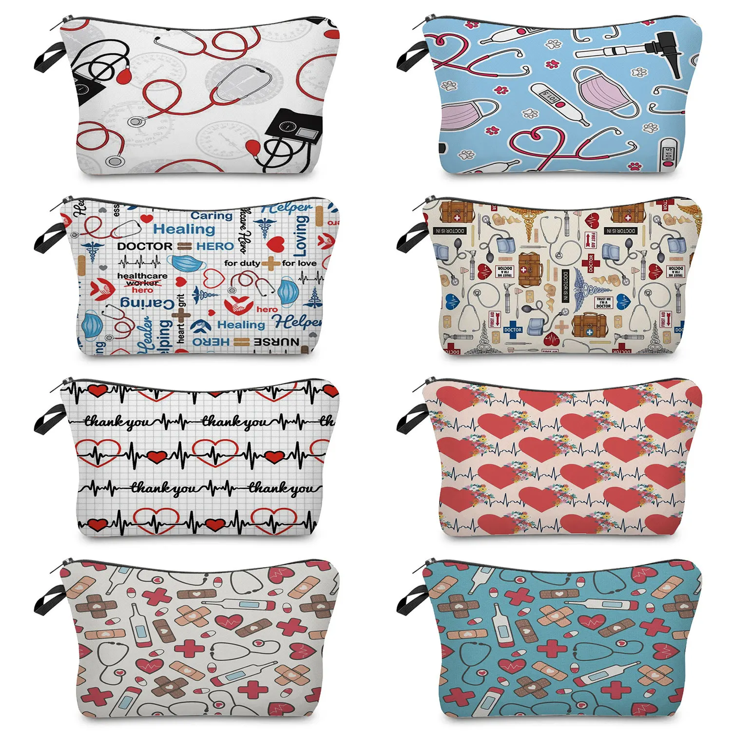 wristlet keychain Female Nurse Printed Women Shopping Bag Injection Large Capacity Eco Reusable Shoulder Bag Fashion Travel Handbag Custom Pattern wristlet keychain