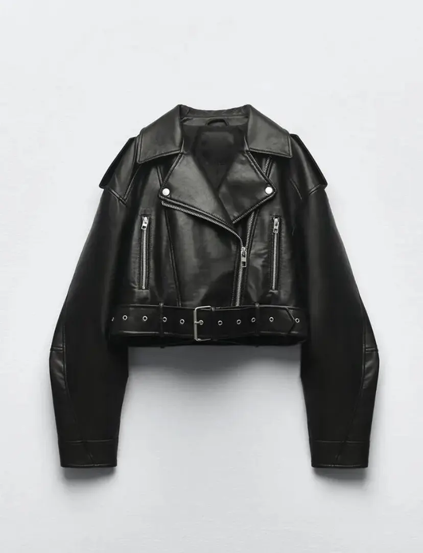 Ailegogo Faux Leather Short Jacket photo review