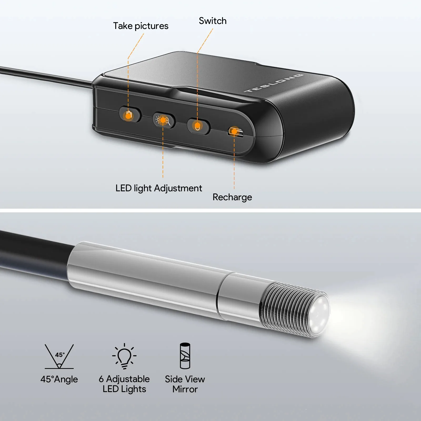 NTG150W WIFI Flexible Rifle Borescope for iPhone & iPad 1.2m Probe Videoscope Inspection Camera Fit 0.2in Caliber & Larger 2