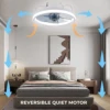 55W Smart Ceiling Fan Fans With Lights Remote Control Bedroom Decor Ventilator Lamp 33cm Air Invisible Blades Silent 5
