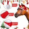 Christmas Hat for Horse Breathable Holiday Decor Farm Christmas Red Headwear,Christmas Horse Costume Accessories  Party Supplies 4