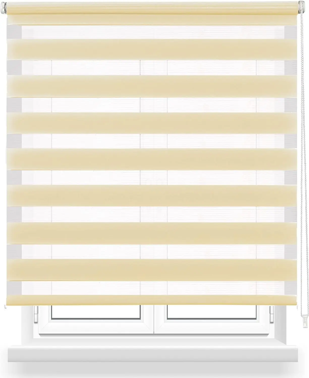 STARLEY-Estor Enrollable de Doble Capa Noche y Día,  Tejido, Fácil de Instalar  para Ventanas y Puertas, Proteccion Solar, Stores Noche y día