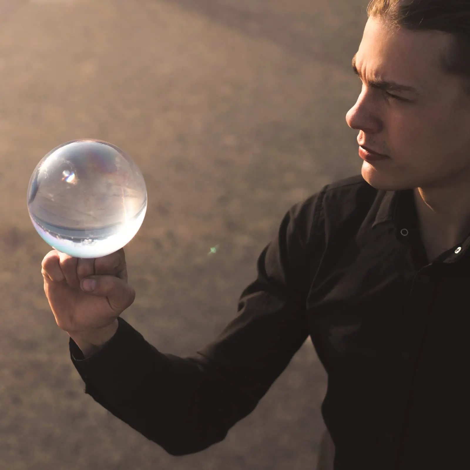 高品質の透明なアクリル水晶玉,無地,サイズ76mm〜3インチ,グリーン,3