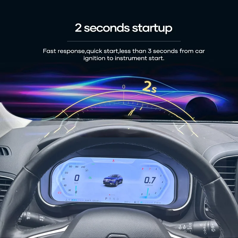 Grupo de instrumentos digitales de 12,3 pulgadas para Renault Koleos Megane 4 Samsung SM6 Talisman 2016-2019 iOS CarPlay velocímetro 6