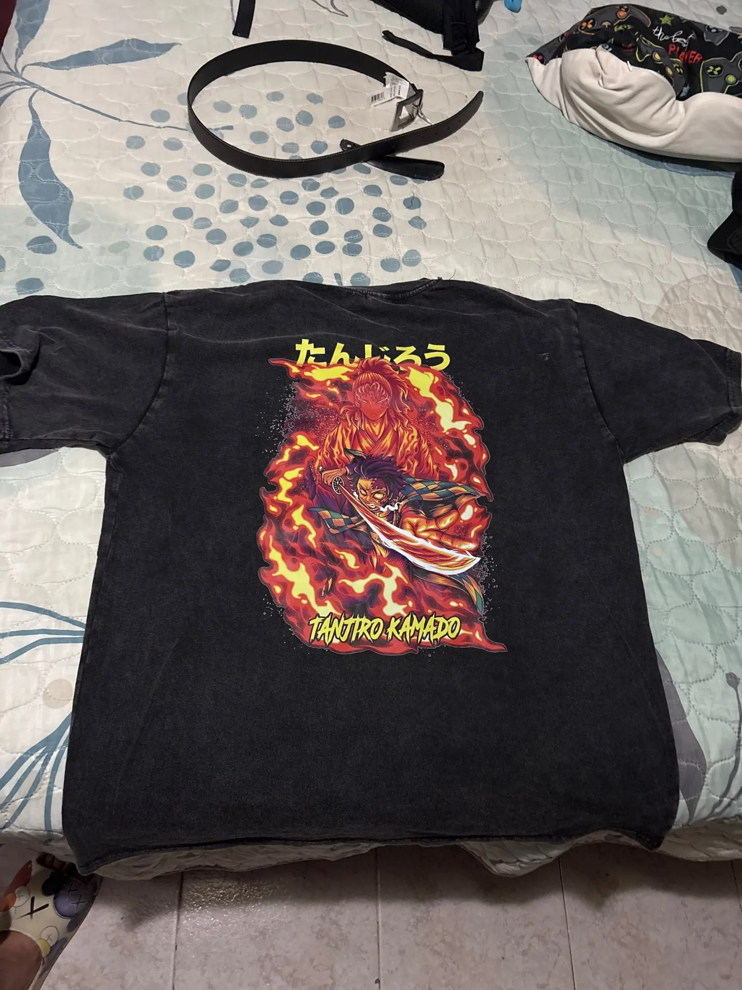 Men Streetwear Summer Rengoku Kyoujurou Top Tee Harajuku Anime Demon Slayer Printed T-shirt Vintage Washed Oversized Tshirt