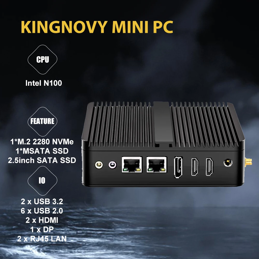 슈퍼 딜 팬리스 미니 PC, 인텔 N100, 윈도우 11, 3 * 스토리지, 3x4K 디스플레이, 듀얼 LAN 방화벽 라우터, 사무실 컴퓨터, MINIPC 0 소음