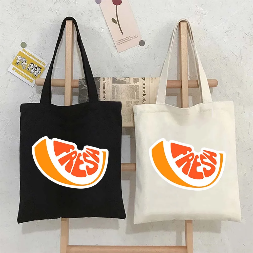 

Fresh Orange Shoulder Bags Inscriptions Phrases Lettering Quote Tote Bag Women Shopping Bag Large Reusable Handbags