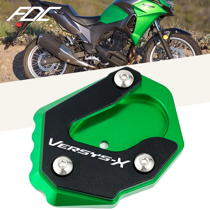 

For Kawasaki Versys X300 1000 Versys-X 300 2017-2021 2023 Motorcycle CNC Kickstand Foot Side Stand Extension Pad Accessories