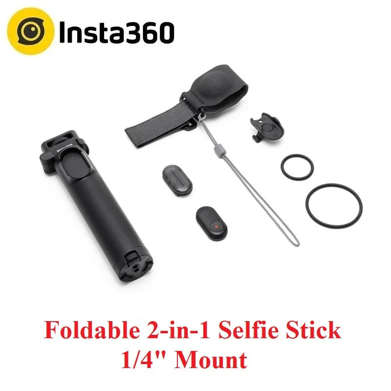 Insta360 X4 Foldable 2-in-1 Selfie Stick 1/4" Mount Accessories For Insta 360 X 4 Original selfie stick