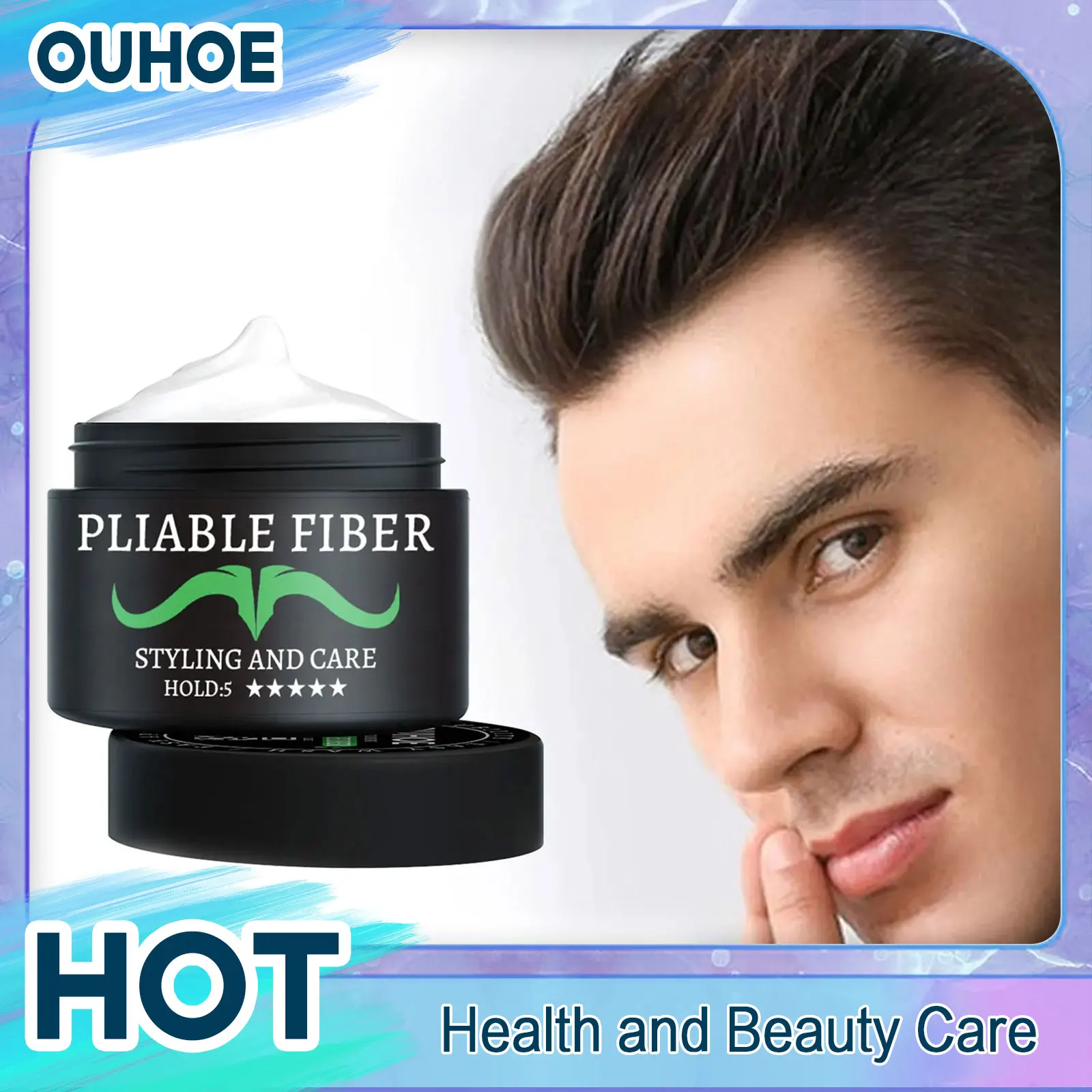 Matte Hair Styling Wax Cream for Men Strong Hold Anti Frizz Broken Hair Long Lasting Natural Fluffy Quickly Shaping Stereotype