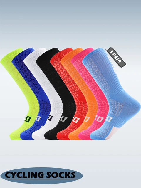 Chaussettes de cyclisme professionnelles, chaussettes de Compression respirantes pour hommes et femmes, chaussettes de sport, de course, de basket-ball