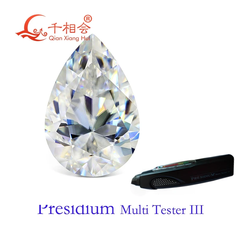 

D white color pear shape diamond cut moissanite moissanite loose stone Positive diamond can pass presidium 3 tester pen