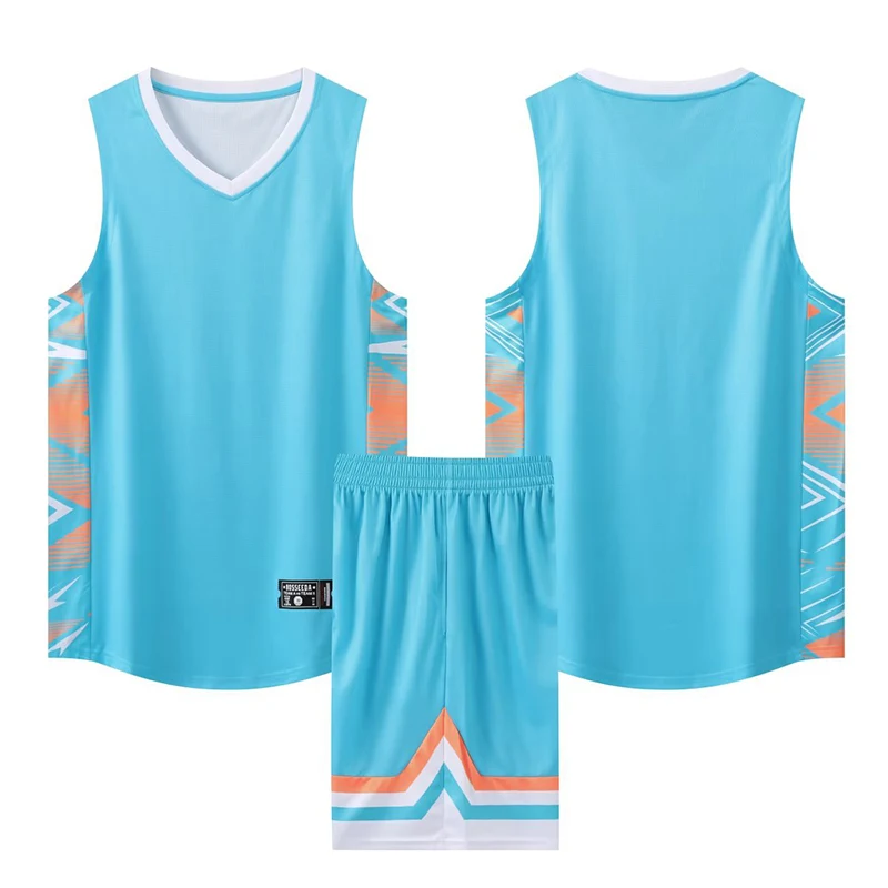 Youth Men Kids Basketball Jersey Big Size Quick-dry Breathable Training Set Vest And Shorts Name Number Sponsor