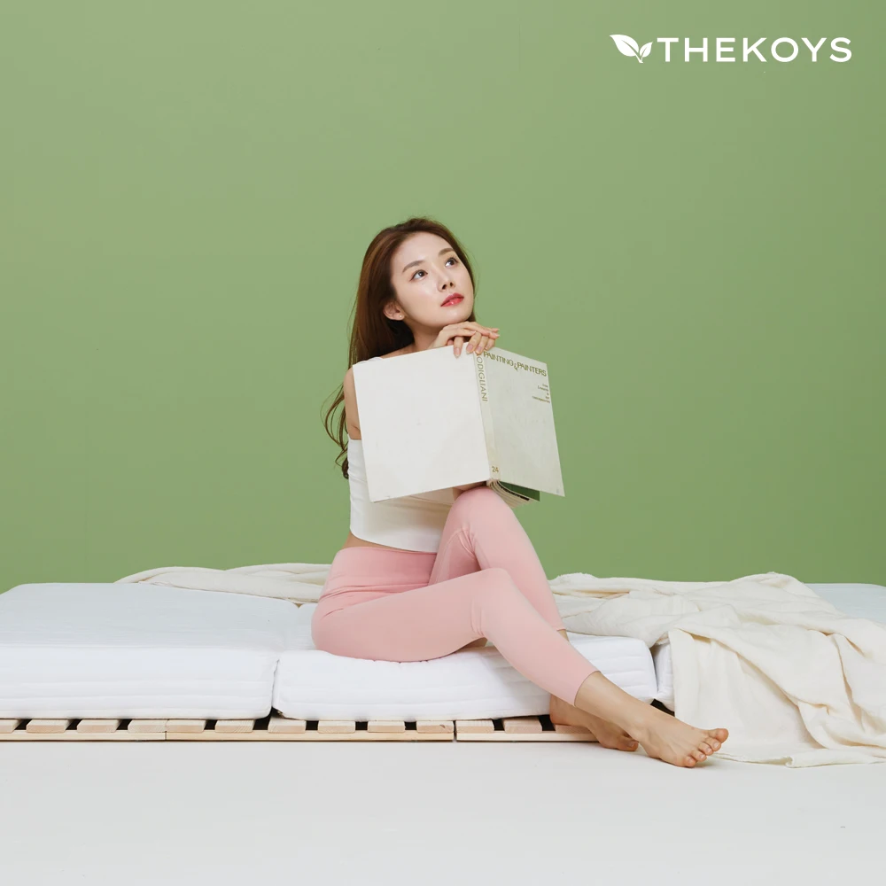 더코이즈,천연 라텍스, 3단 ,접이식,  토퍼매트리스 