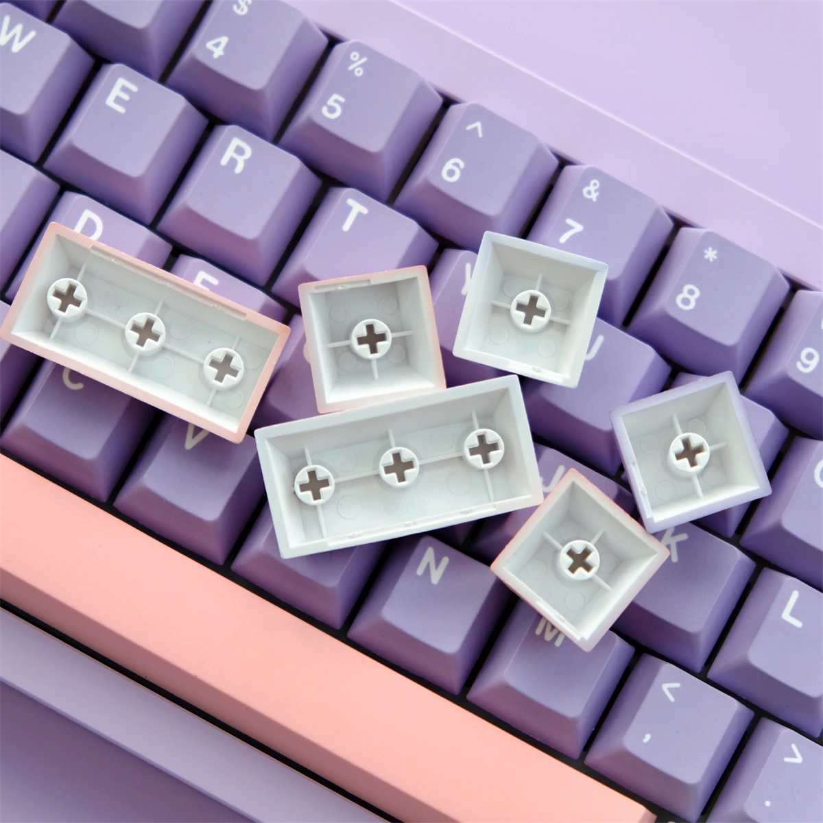 129Keys GMK Lavender Keycaps Cherry Profile PBT 5-side Dye