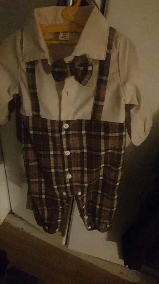 Two-Piece Baby Boy Lapel Suspenders Jumpsuit photo review