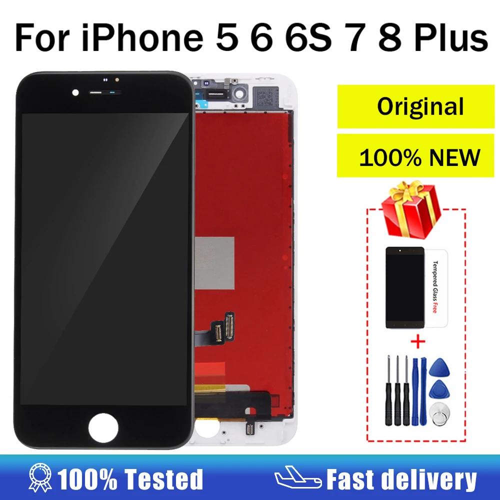 Pantalla LCD Original OEM para iPhone 5S, 6, 6S, 6P, 6SP, 7, 7P, 8, 8P, montaje de digitalizador