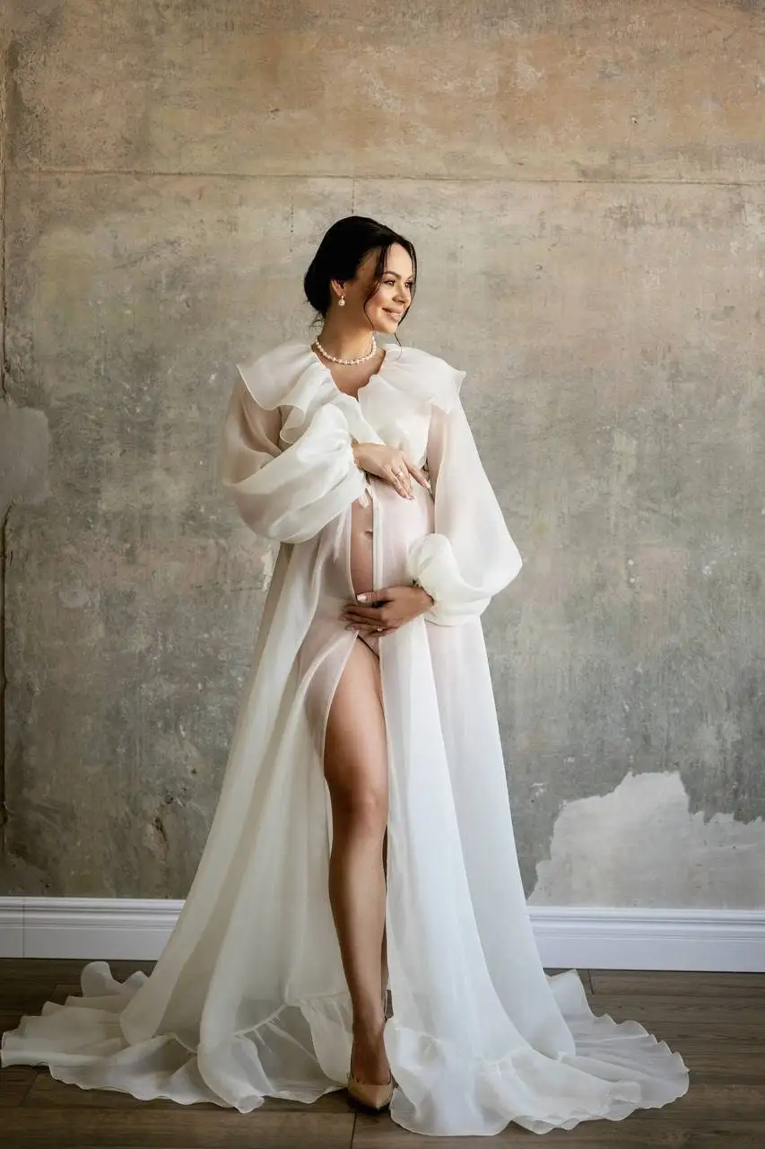 Ivory Elegant Maternity Gown Nude Tulle Pregnancy Dress Baby Shower For Photo Shoot Long Wedding Flying Dresses holy beauty пенка для умывания beauty soap лосьон beautifying lotion флюид shine up baby nude