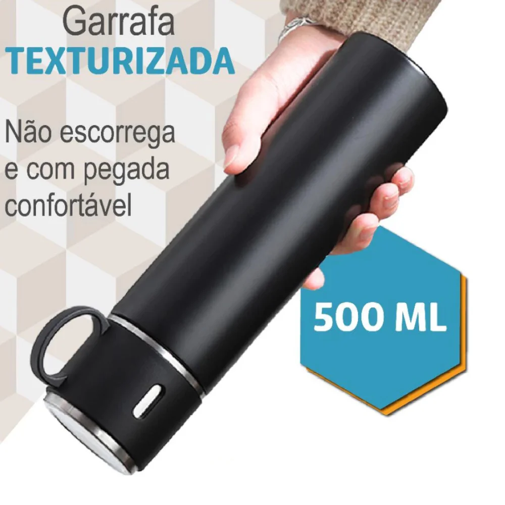 Garrafa De Café Premium Isolamento Térmica 500 mL com Xícara Copo 5