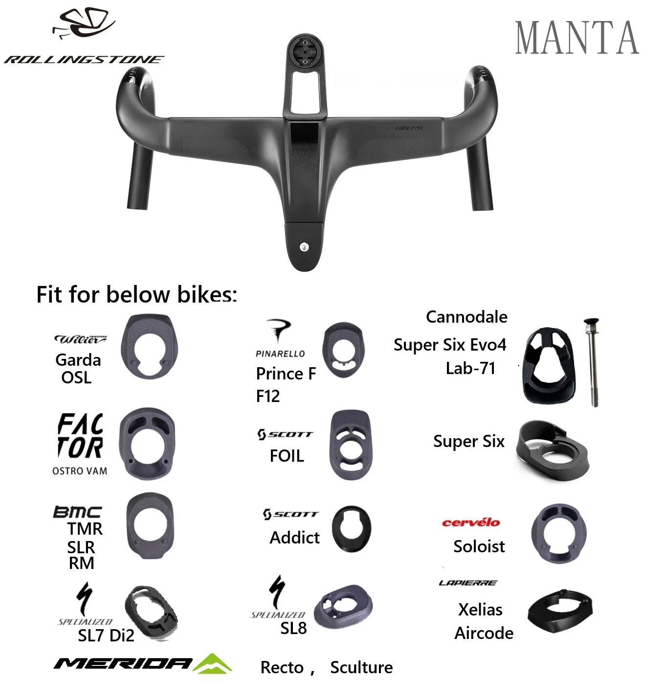 MANTA 一体型カーボンハンドル 380/400 100mm MANTA 一体型カーボンハンドル 380/400 100mm