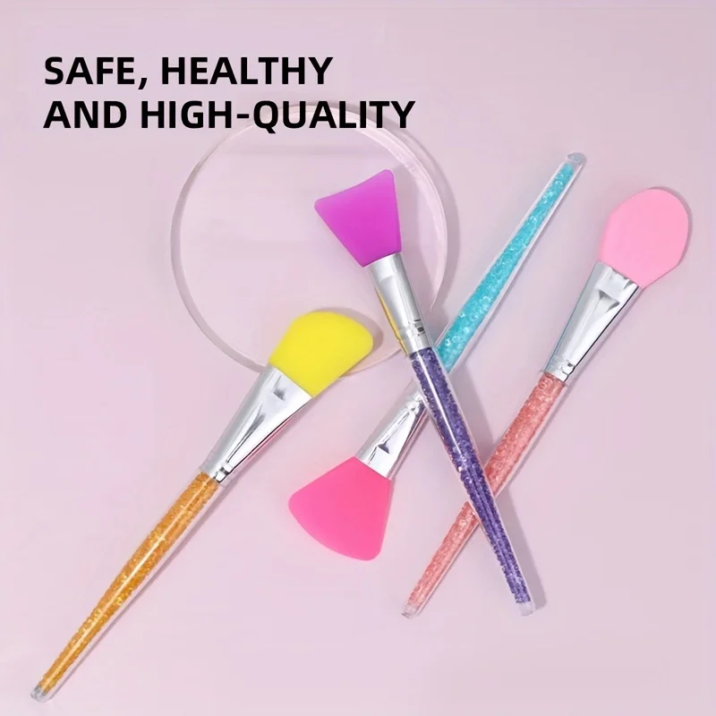 Silicone mask brush soft head rhinestone rod makeup brush beauty soft film film adjusting stick 2pcs makeup brush set makeup brush