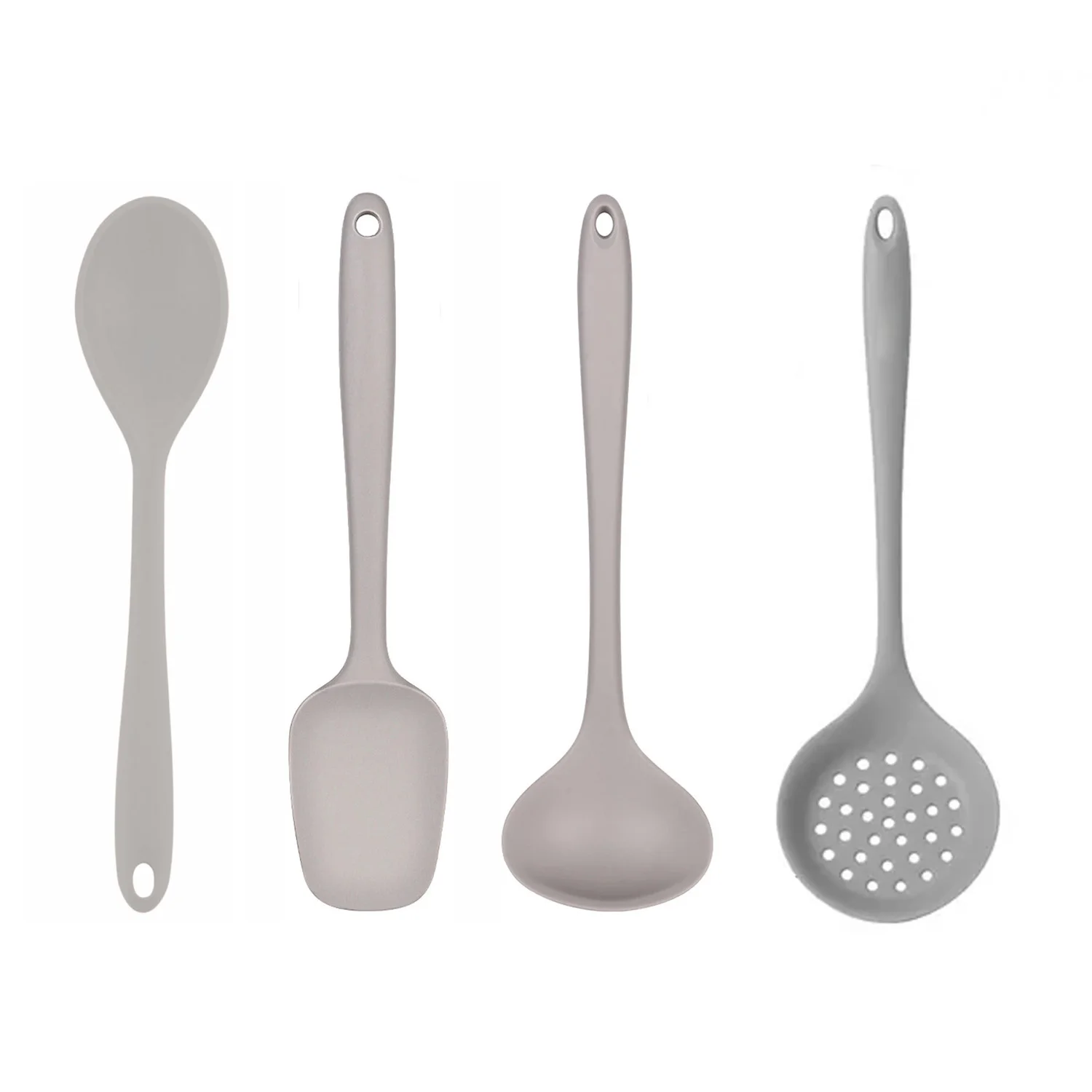 1 PCs Non-stick Silicone Tableware Grey Spatula Spoon and Soup Shell Gadgets Kitchen Accessories