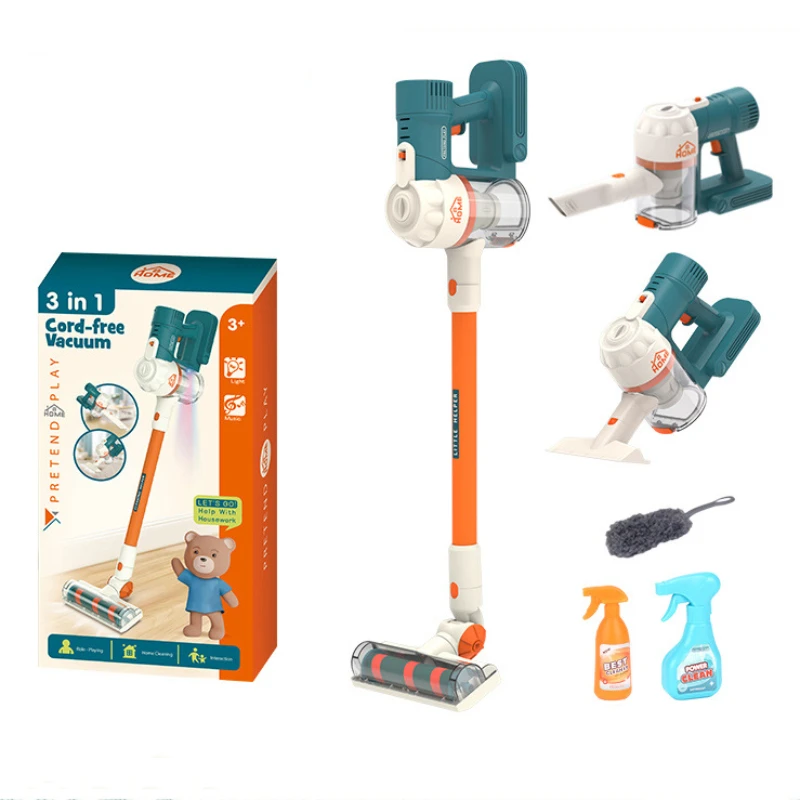 Simulation Electric Vacuum Cleaner Toy Housekeeping Product Spray Bottle Realistic Cleaning Tools Kid Christmas Gift
