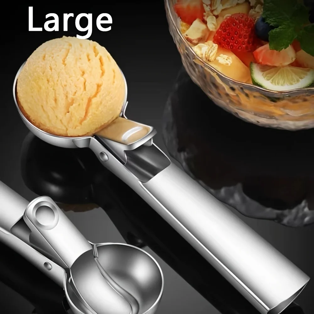 Stainless Steel Dual-purpose Ice Cream Scoop Ice Cream Scooper Multifunctional Fruit Scoop Kitchen Supplies
