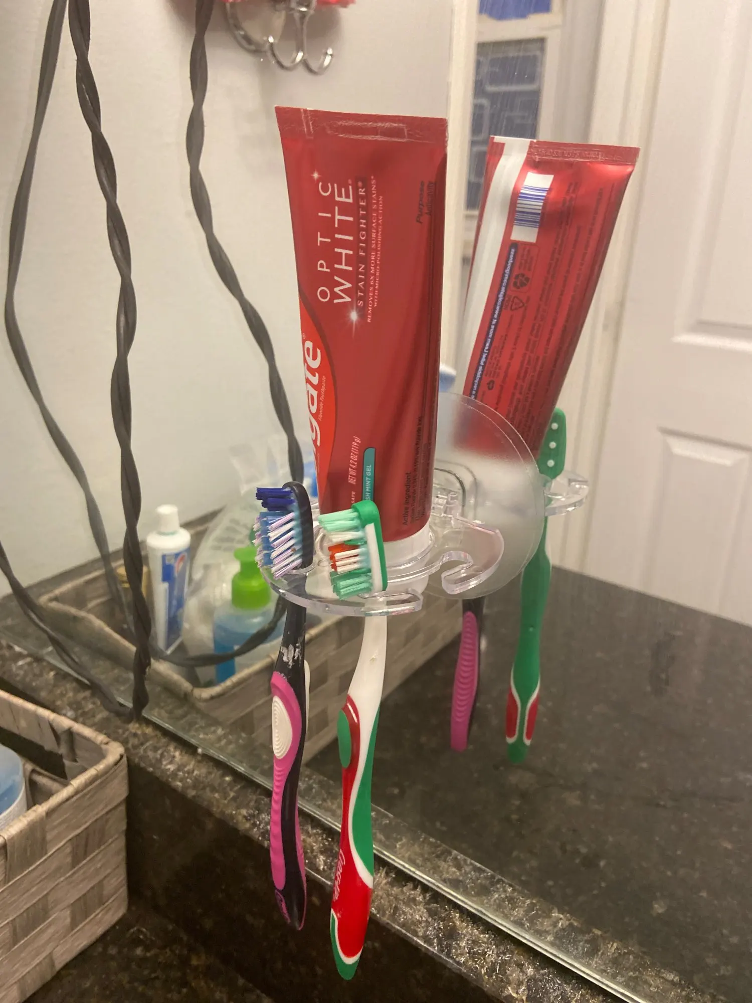 Toothbrush Hanger with Toothpaste Dispenser photo review