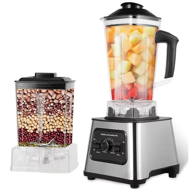 Mixeur de table puissant 2-en-1, robot culinaire, pour smoothies glacés, extracteur de jus haute puissance pour la cuisine, sans BPA 1