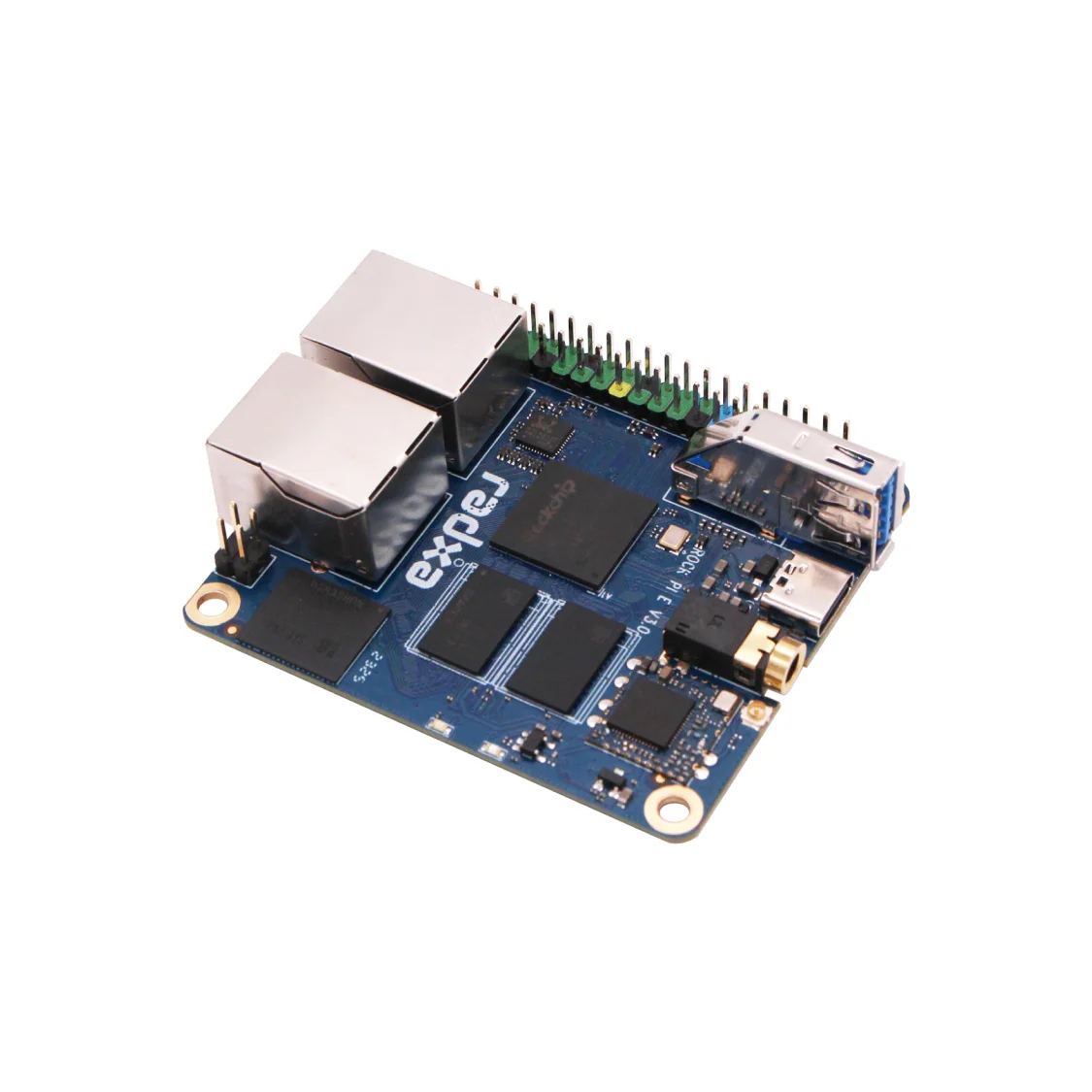 Single Board Computer Radxa ROCK Pi E RK3328 4-core CPU, Dual Gigabit Ethernet,WiFi4 or WiFi5 Optional and eMMC,Single Board Computer