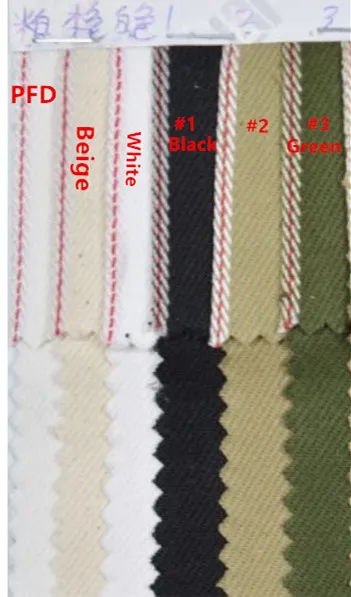 11 oz ArmyGreen Selvedge Denim Fabric Premium Selvage Jeans Cloth Manufacturers Denim Material Supplier W181318