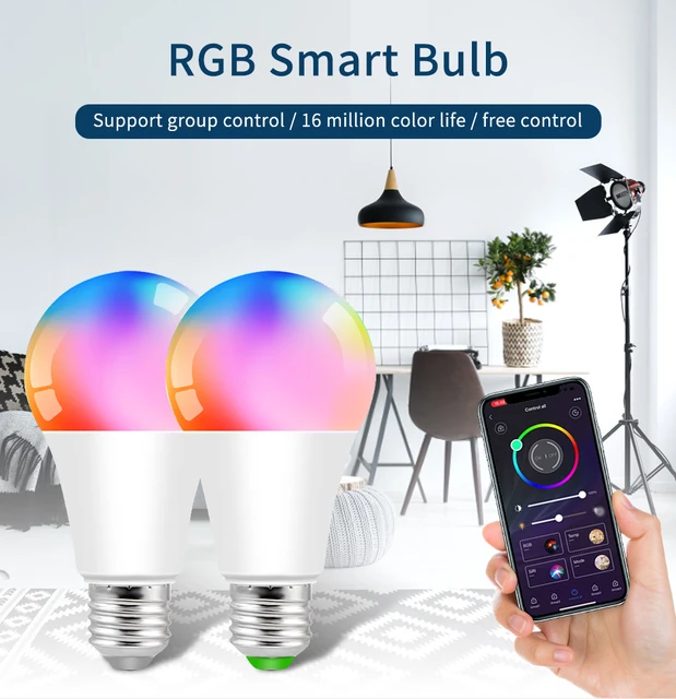 La bombilla inteligente WiFi E27 funciona con Apple Homekit regulable RGBWC  Siri Control de voz