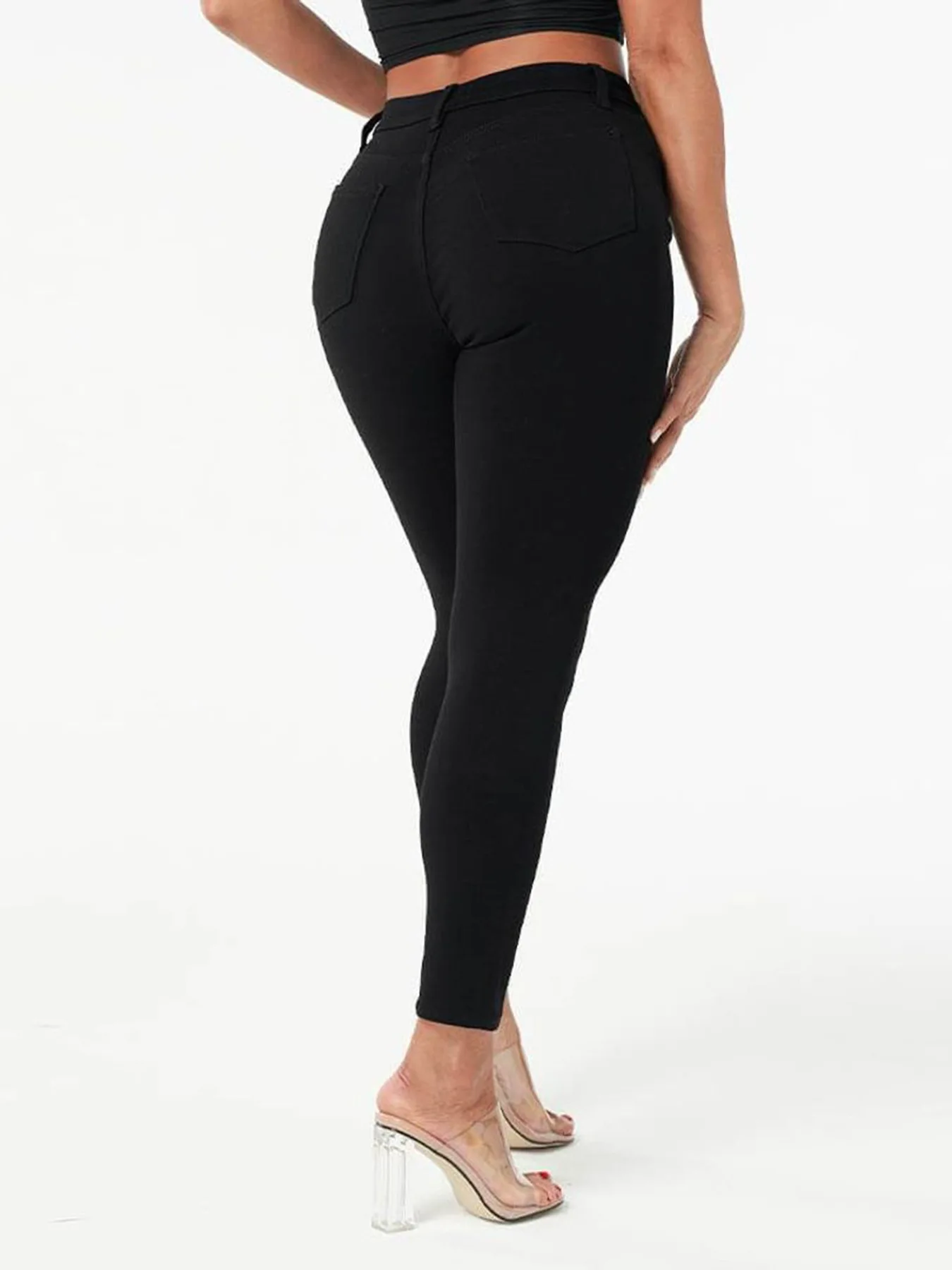 Black Stretch Slim Denim Pants 2