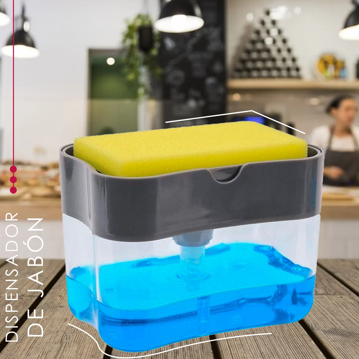 Dispensador Jabón Liquido Para Trastes Uso De Cocina