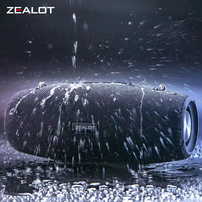 Zealot S67 Portable Bluetooth Speaker with Adjustable Strap - Ipx6 Waterproof for Camping - Powerful Stereo Sound, 40 Hours of Playtime