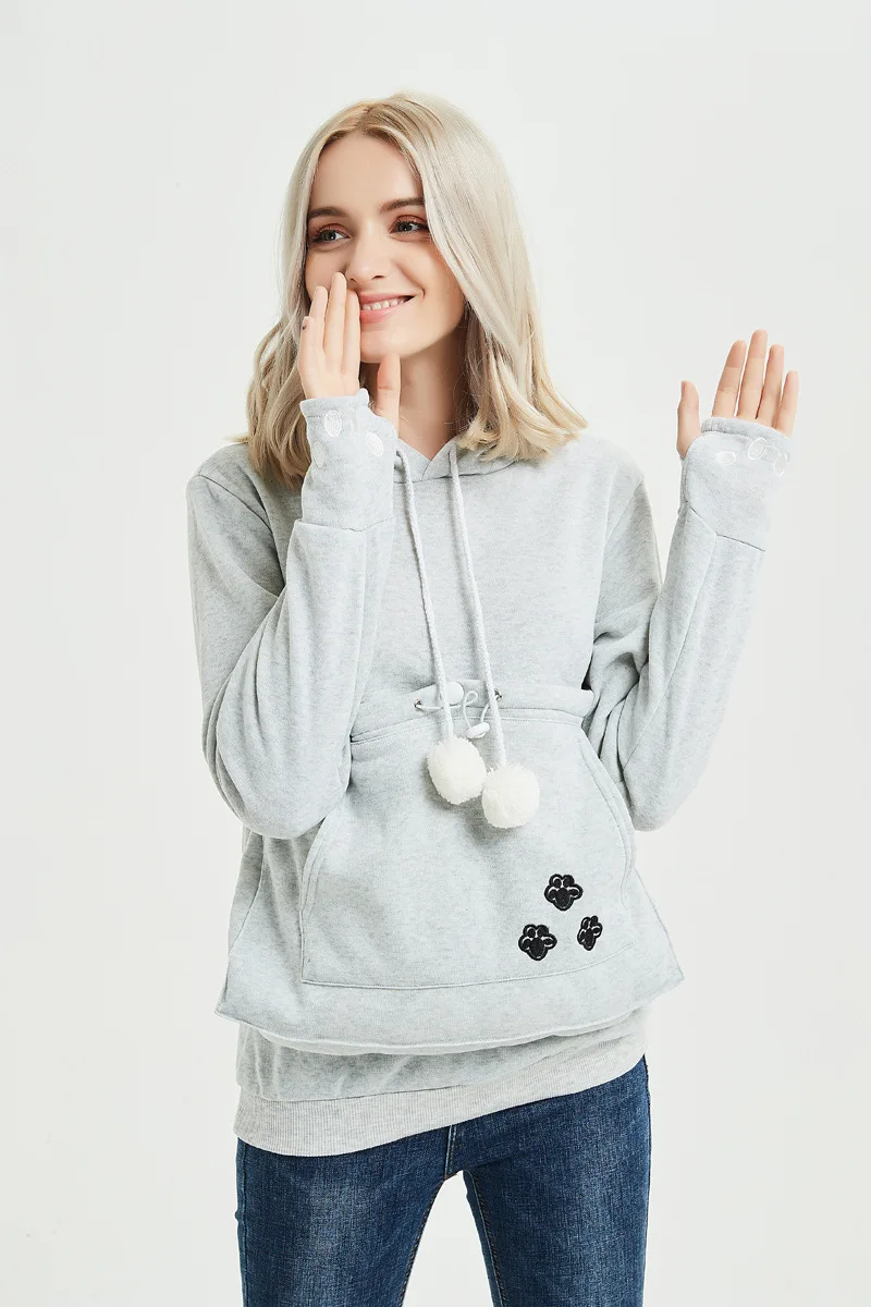 Baby Cat Dog Pet Carrier Jackets Kangaroo Hoodies Spring Autumn Casual Female Women Carry Baby Pet Hooded Sweatshirts Outwear