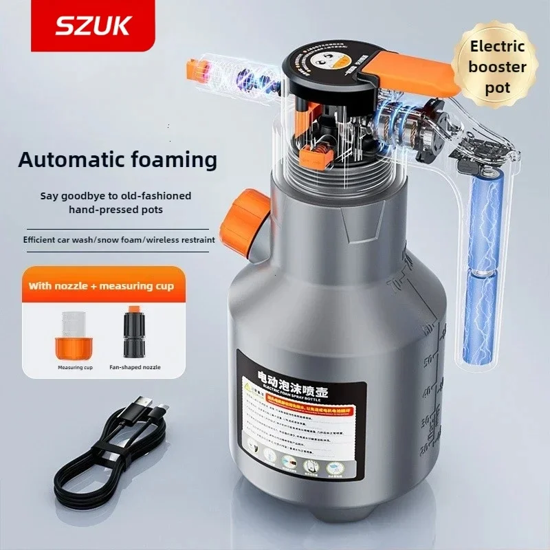 SZUK Electric Foam Sprayer, NEW 2L Handheld Professional Snow Foam Cannon Car Wash Sprayer for Car Cleaning