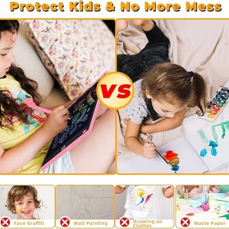 2PCS 6.5 Inch LCD Drawing Tablet for Kids,Erasable Board with Pen, Travel Educational Toy Gift for Boys Girls