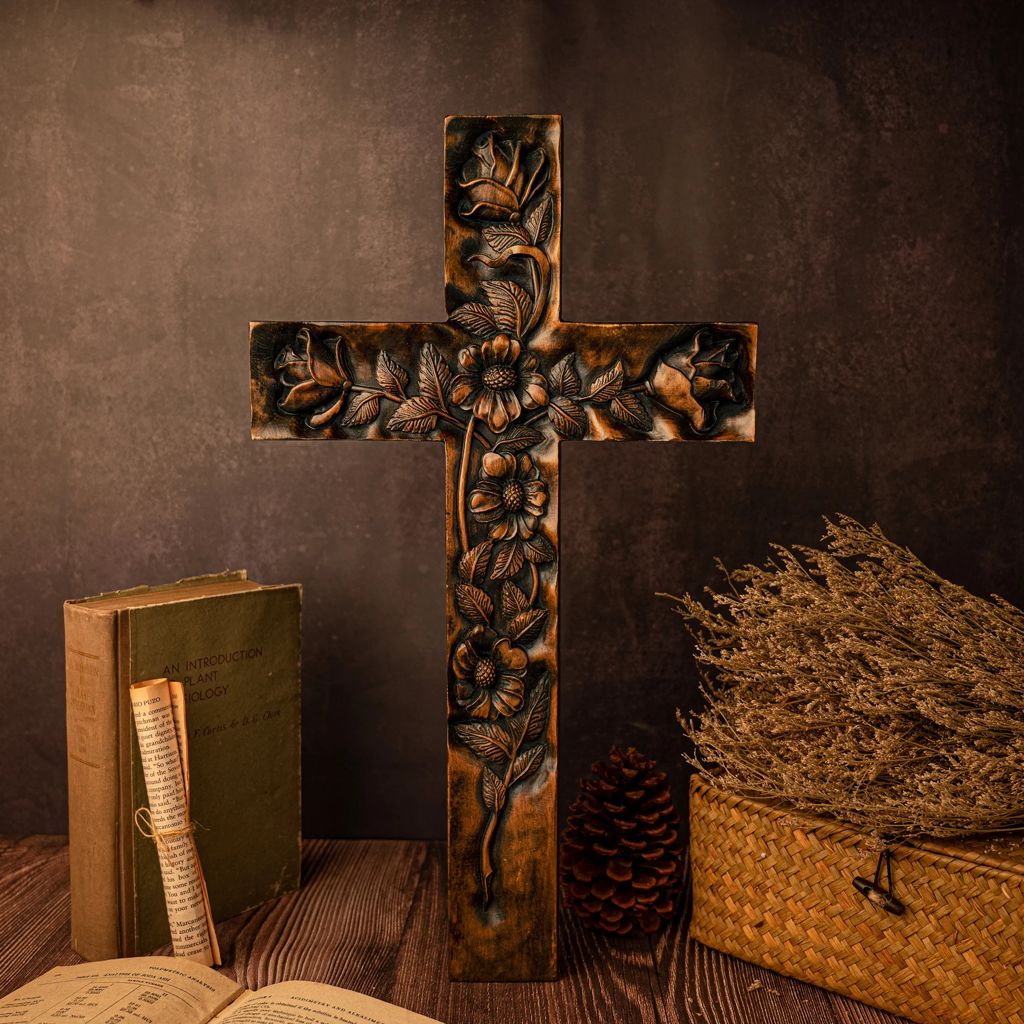 JRose collecties Crucifix opknoping houten kruis muur ornament HG19055