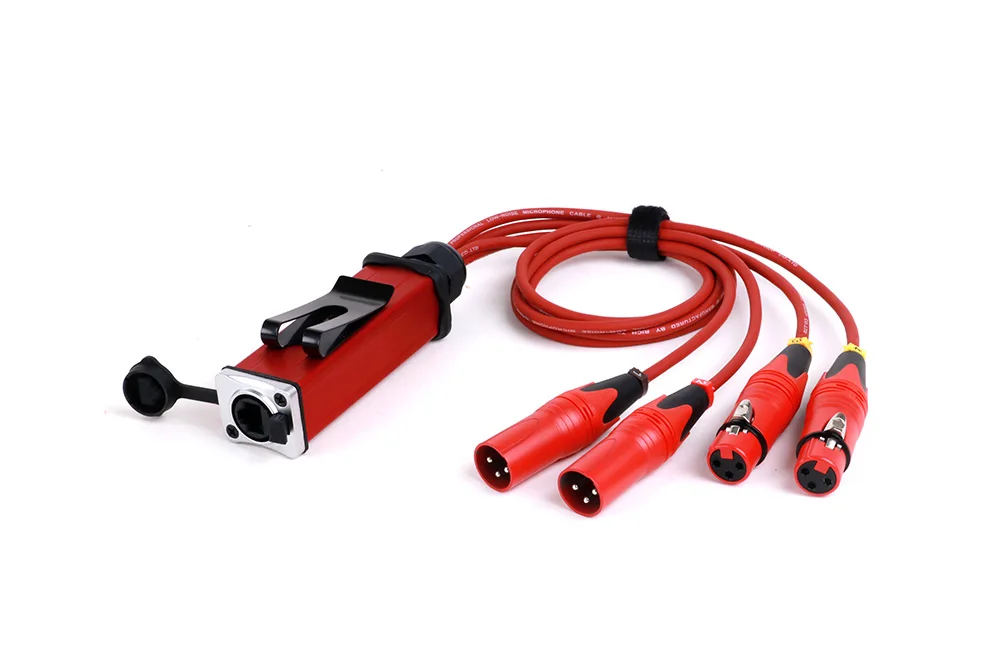 Wasserdicht rj45 cat5 bis 4 kanal 3pin 2 männlich 2 weiblich xlr extender multi netzwerk empfänger breakout audio abgeschirmtes kabel – Detail 6