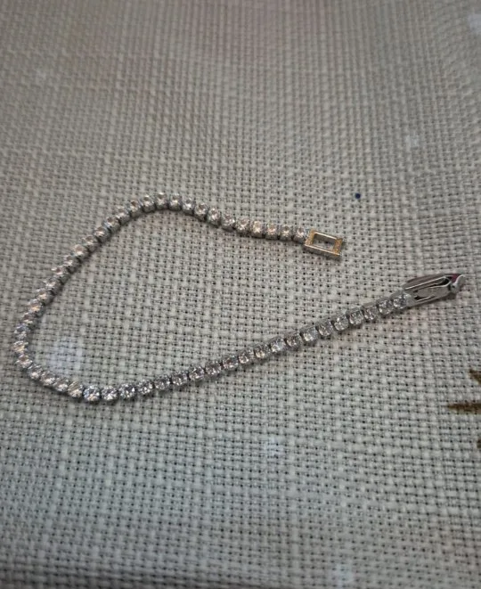 Tennis Bracelet Zirconia Anniversary Gift Genuine Sterling Silver Bracelet photo review