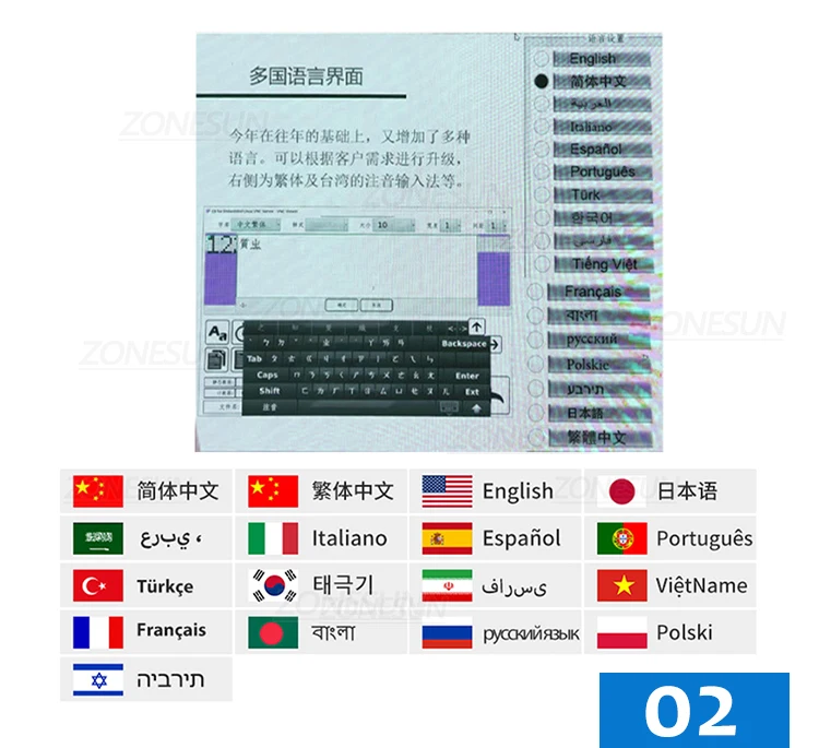 ZONESUN ZS-TIP15 Máquina de codificação de data multilíngue de mesa a jato de tinta 
