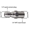 Pressure Washer 1/4 Inch Quick Plug Connector To Spray Gun Wand Lance Adapter Stainless Steel Quick Disconnect Release Fitting 4