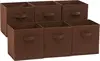 6-pack collapsible fabric storage bins, beige. 10.5x10.5x11 inches, ideal for organizing toys, clothes, or household items. 6