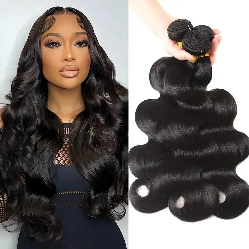 

3 Bundles Body Wave Brazilian Human Hair Straight Bundles 100% Human Hair For Woman Remy Hair Extension Natural Black Color