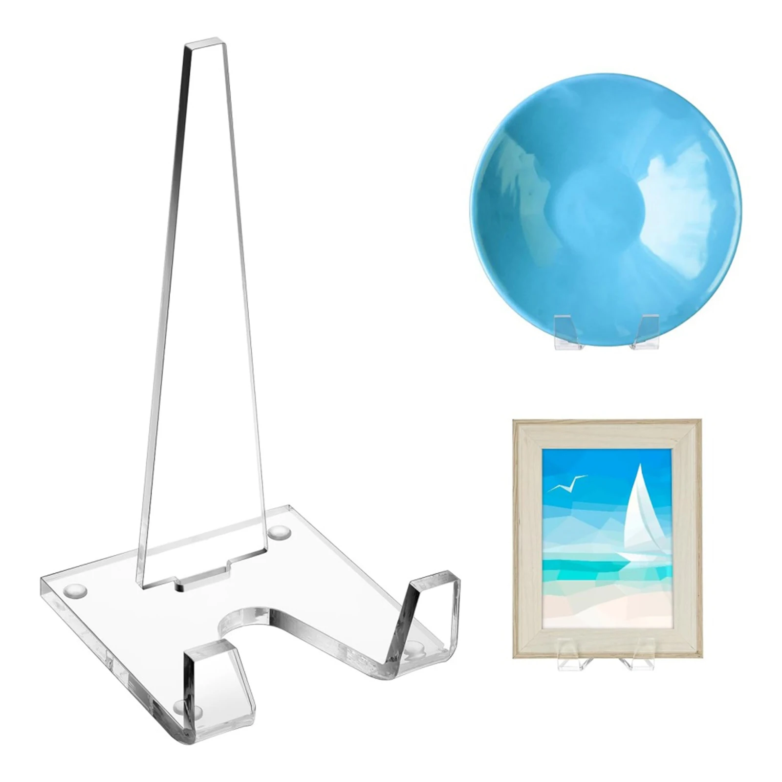 Plate Stands Acrylic Tabletop Picture Frame Display Rack Art Craft Display Holder for Home Living Room Office 1Pcs acrylic display stand