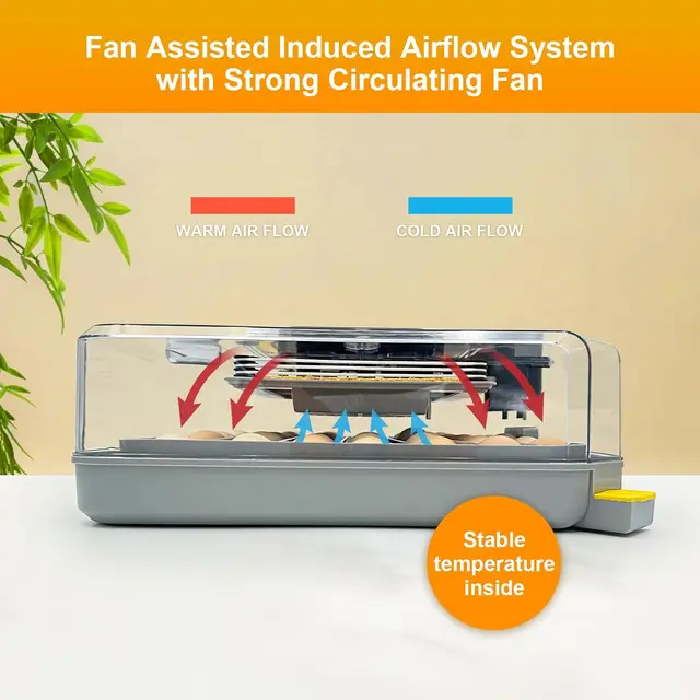 HOWOOlUA 48 Egg Incubator with Auto Temp & Humidity Control - Smart Digital Egg Hatcher Machine with Auto Egg Turner, LED Candle