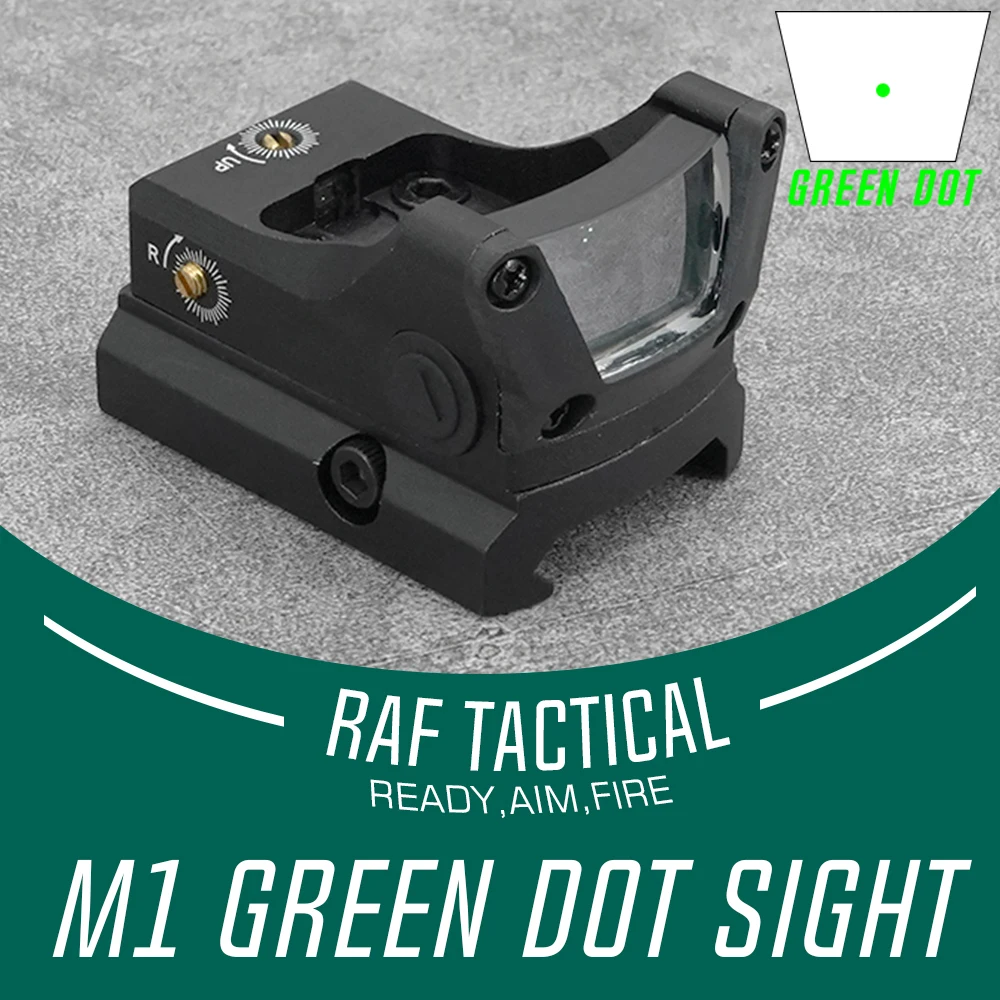 

Optics M1 Sight Green Dot 2MOA Dot Size Footprint Romeo And Picatinny Rail