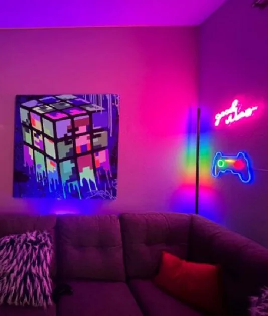 lampe de chevet Lampadaire d'angle sur pied Tuya Smart RGB LED, éclairage d'ambiance pour chambre à coucher, décoration salon nordique pour la maison lampadaire de salon luxe, lampadaire led sur pied, 150cm photo review